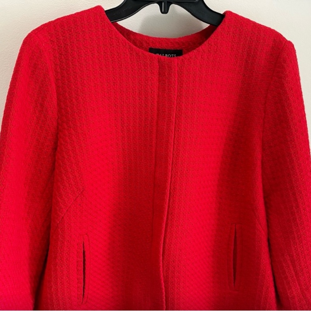 Talbots Red Textured Zip-Up Jacket – Women’s Size 14